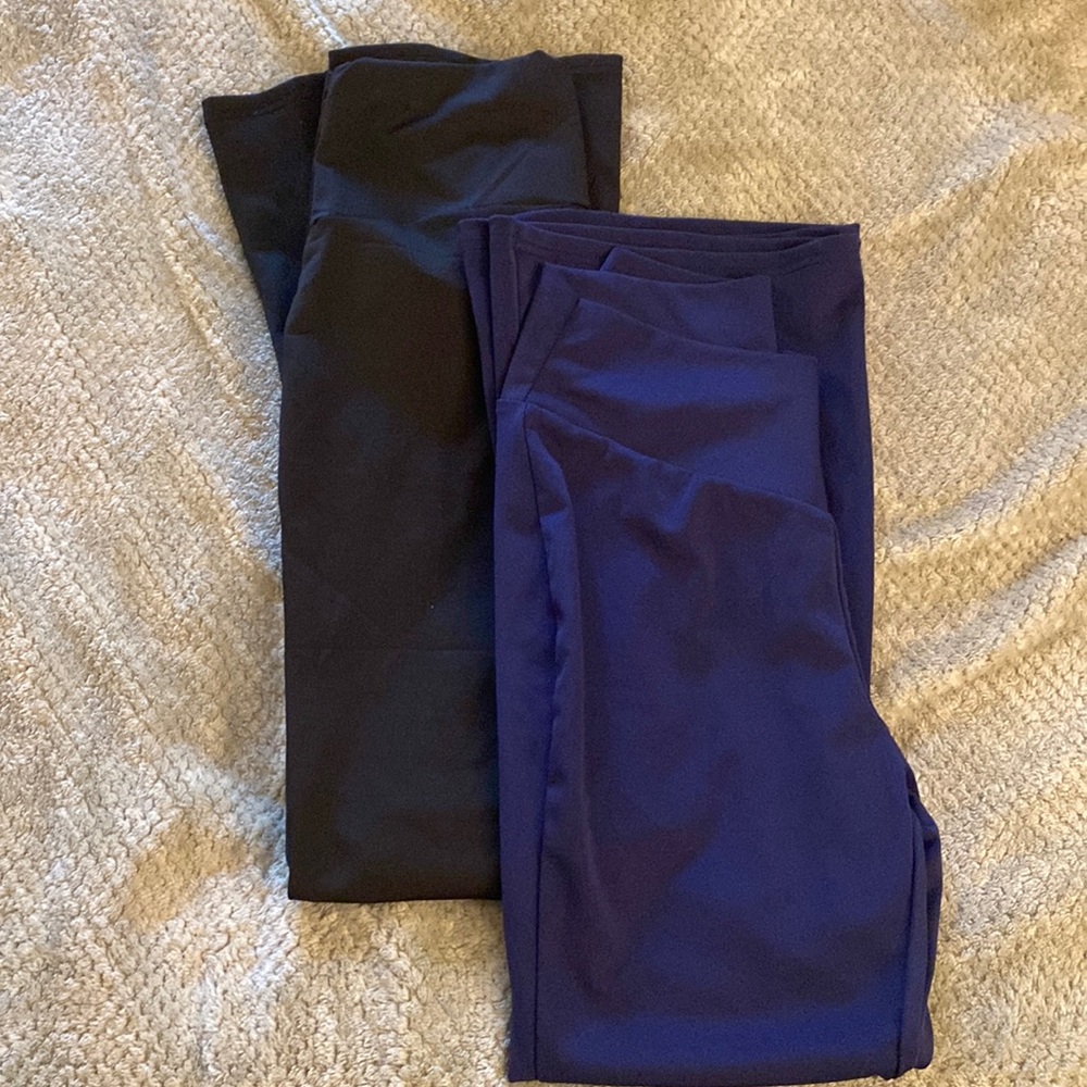 Women’s Medium Blue and Black Wide Leg Yoga Pant Set